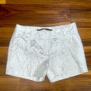Kensie Shimmering Silver High Waist Shorts